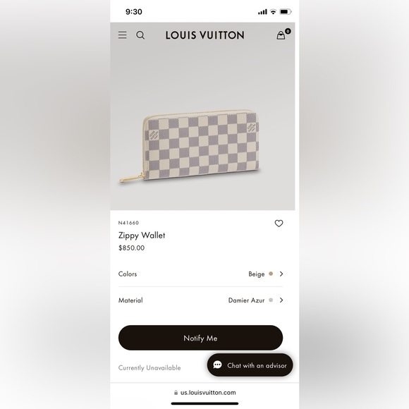 2012 authentic Louis Vuitton Damier Azure (DA) zippy long wallet - Picture 16 of 16